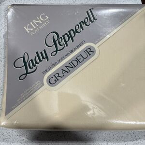 Vintage Old Stock Bedding King Size Flat Sheet Lady Pepperell Fortrel USA Retro